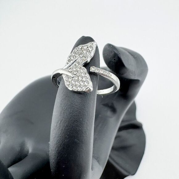 Vintage Whale Dolphin Mermaid Tail Rhinestone Ring Marine-Inspired Glam Retro - Picture 6 of 10